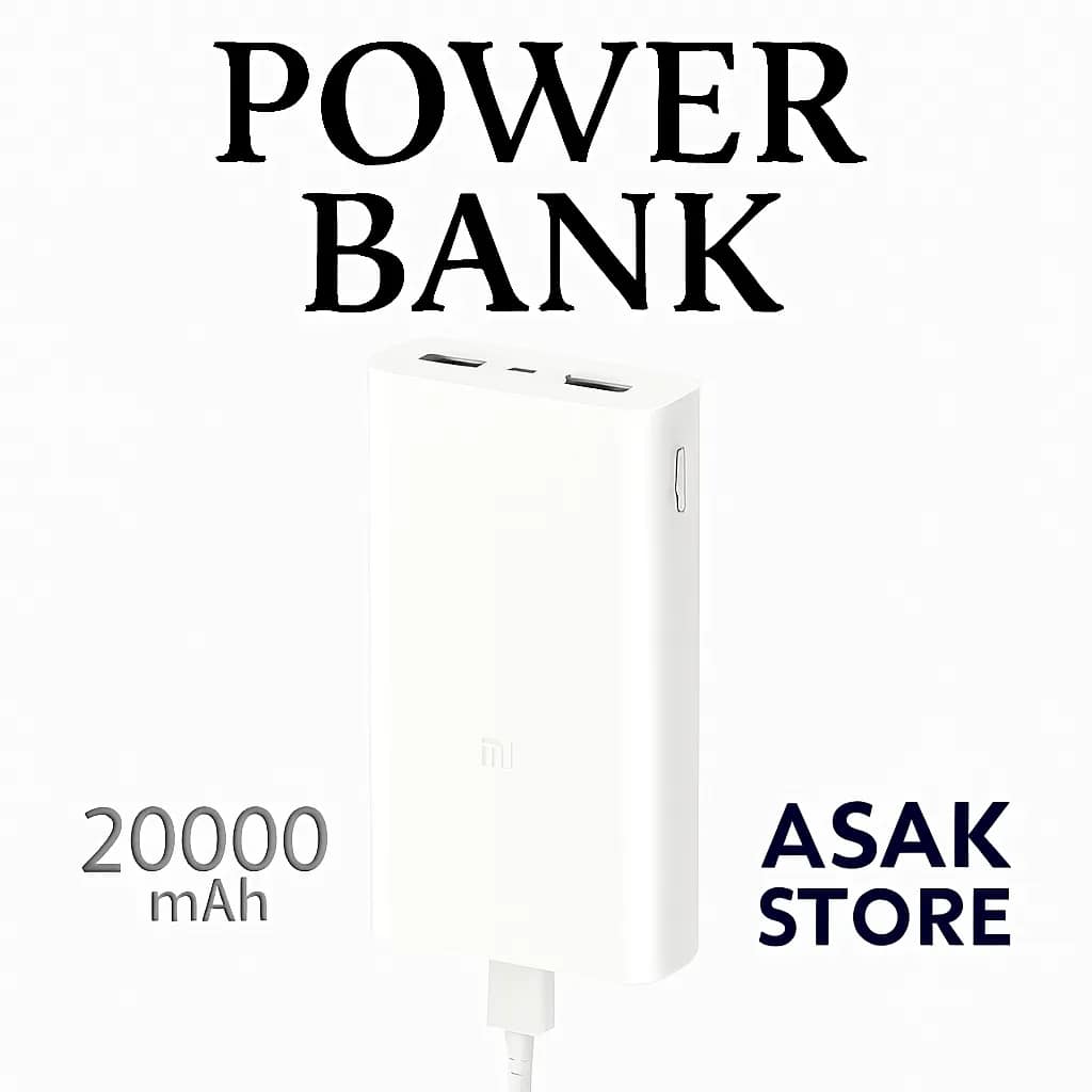 پاوربانک اورجینال شیائومی 20000 میلی‌آمپر با شارژ سریع 18 وات – آساک استور
