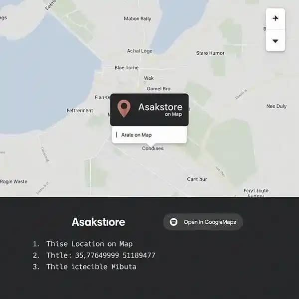 آدرس آساک استور در گوگل مپ